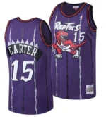 Camiseta Regata NBA Toronto Raptors 15 Carter Mitchell & Ness Roxa 1998/99 - Imagem 21