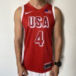 Camiseta Regata Basquete USA EUA Seleção Estados Unidos Olimpíadas Paris 2024 Stephen Curry 4 Vermelha Nike