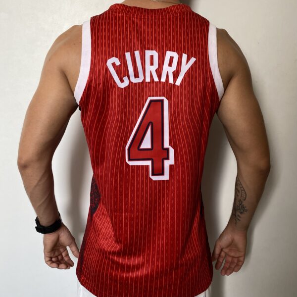 Camiseta Regata Basquete USA EUA Seleção Estados Unidos Olimpíadas Paris 2024 Stephen Curry 4 Vermelha Nike - Imagem 14