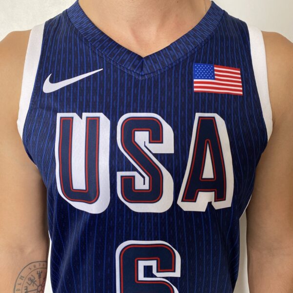 Camiseta Regata Basquete USA EUA Seleção Estados Unidos Olimpíadas Paris 2024 Azul Nike - Imagem 47