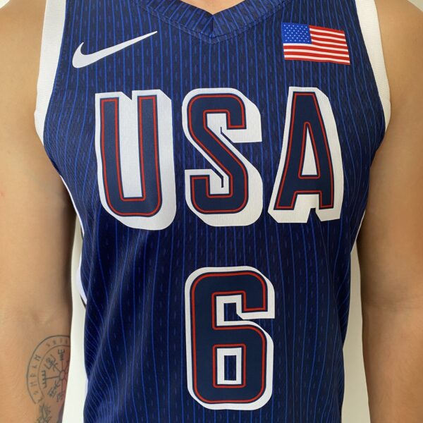 Camiseta Regata Basquete USA EUA Seleção Estados Unidos Olimpíadas Paris 2024 Azul Nike - Imagem 50