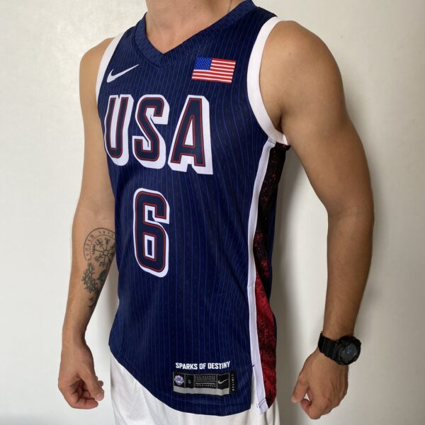 Camiseta Regata Basquete USA EUA Seleção Estados Unidos Olimpíadas Paris 2024 Azul Nike - Imagem 53
