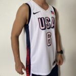 Camiseta Regata Basquete USA EUA Seleção Estados Unidos Jogos Olimpícos Paris 2024 Branca Nike - Imagem 46