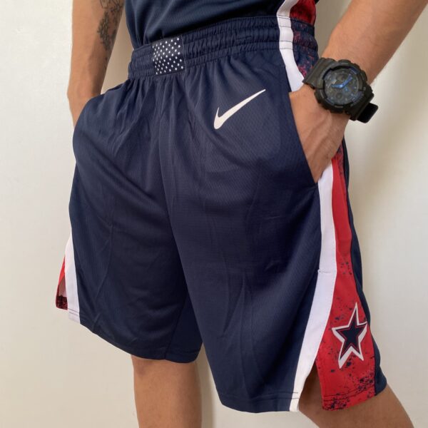 Short Bermuda NBA Basquete USA EUA Seleção Estados Unidos Olimpíadas Paris 2024 Azul Nike - Imagem 4