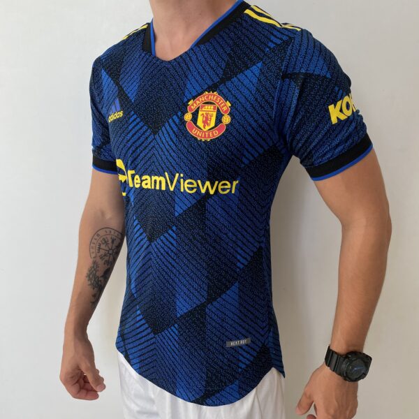 Camisa Manchester United Third Versão Jogador Cristiano Ronaldo 7 CR7 21/2022 Adidas - Imagem 8