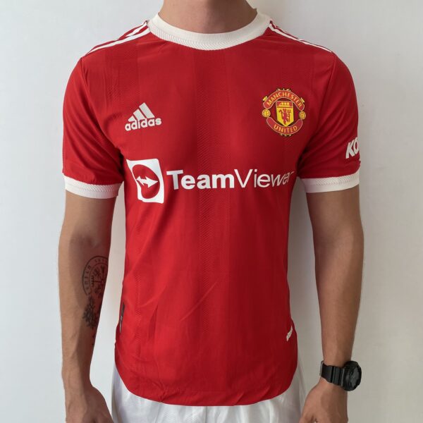 Camisa Manchester United Home Versão Jogador Cristiano Ronaldo 7 CR7 21/2022 Adidas - Imagem 2