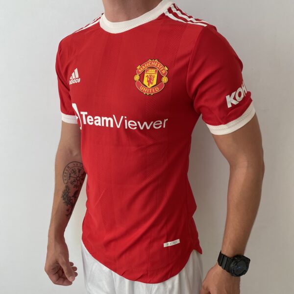 Camisa Manchester United Home Versão Jogador Cristiano Ronaldo 7 CR7 21/2022 Adidas - Imagem 11