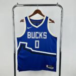 Camiseta Regata Basquete NBA Milwaukee Bucks 0 Lilard City Edition 2025 Azul Nike - Imagem 10