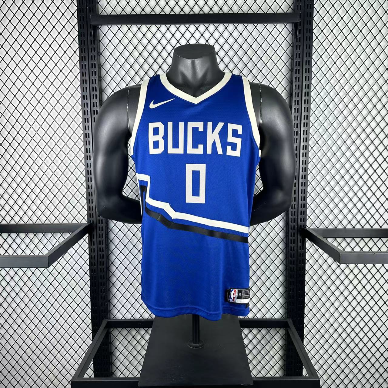 80094198 Camiseta Regata Basquete NBA Milwaukee Bucks 0 Lilard City Edition 2025 Azul Nike - Imagem 1