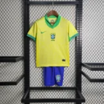 Kit Conjunto Infantil Crianças Camisa e Calção Seleção Brasil Home Infantil 24/2025 Nike