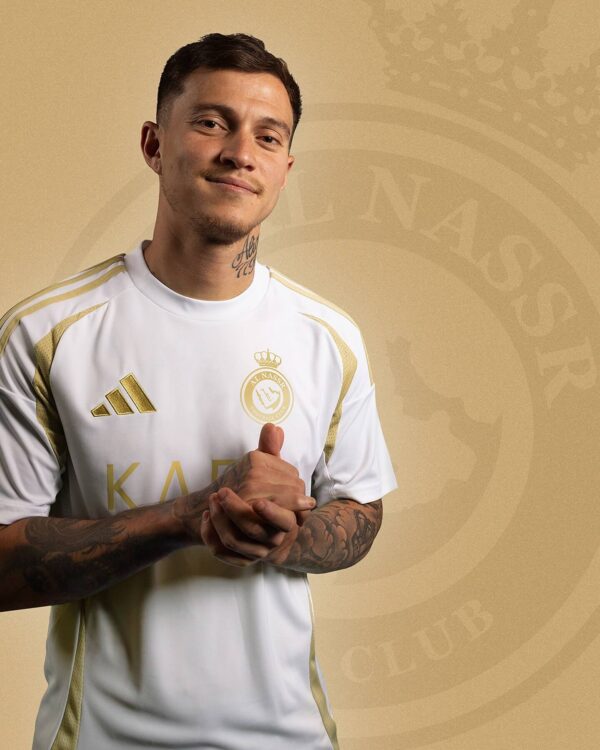 Camisa Al Nassr Third Versão Jogador Cristiano Ronaldo 7 CR7 Branca 24/2025 Adidas - Imagem 13