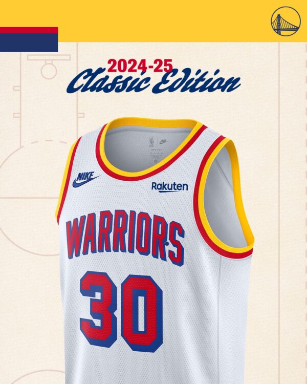 Camiseta Regata NBA Golden State Warriors Curry 30 Classic Edition Branca 2024/25 Nike - Imagem 20
