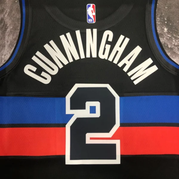 Camiseta Regata Basquete NBA Detroit Pistons 2 Cunningham Statement Edition 2025 Preta Jordan - Imagem 5