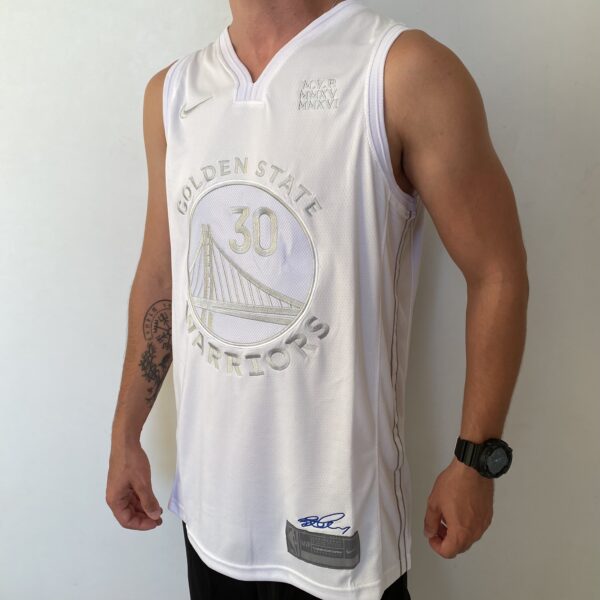 Camiseta Regata NBA - Golden State Warriors - Edição Especial - MVP Honra - Stephen Curry 30 - Branca Nike - Imagem 9