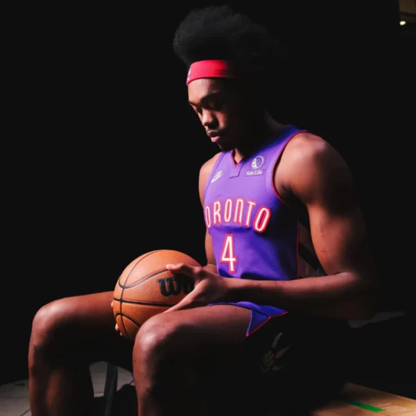 Camiseta Regata Basquete NBA Toronto Raptors 4 Barnes Classic Edition 2025 Roxa Nike - Imagem 20