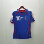 Camisa Retrô Clássica Seleção França Home Versão Torcedor 10 Zidane 2006 Adidas