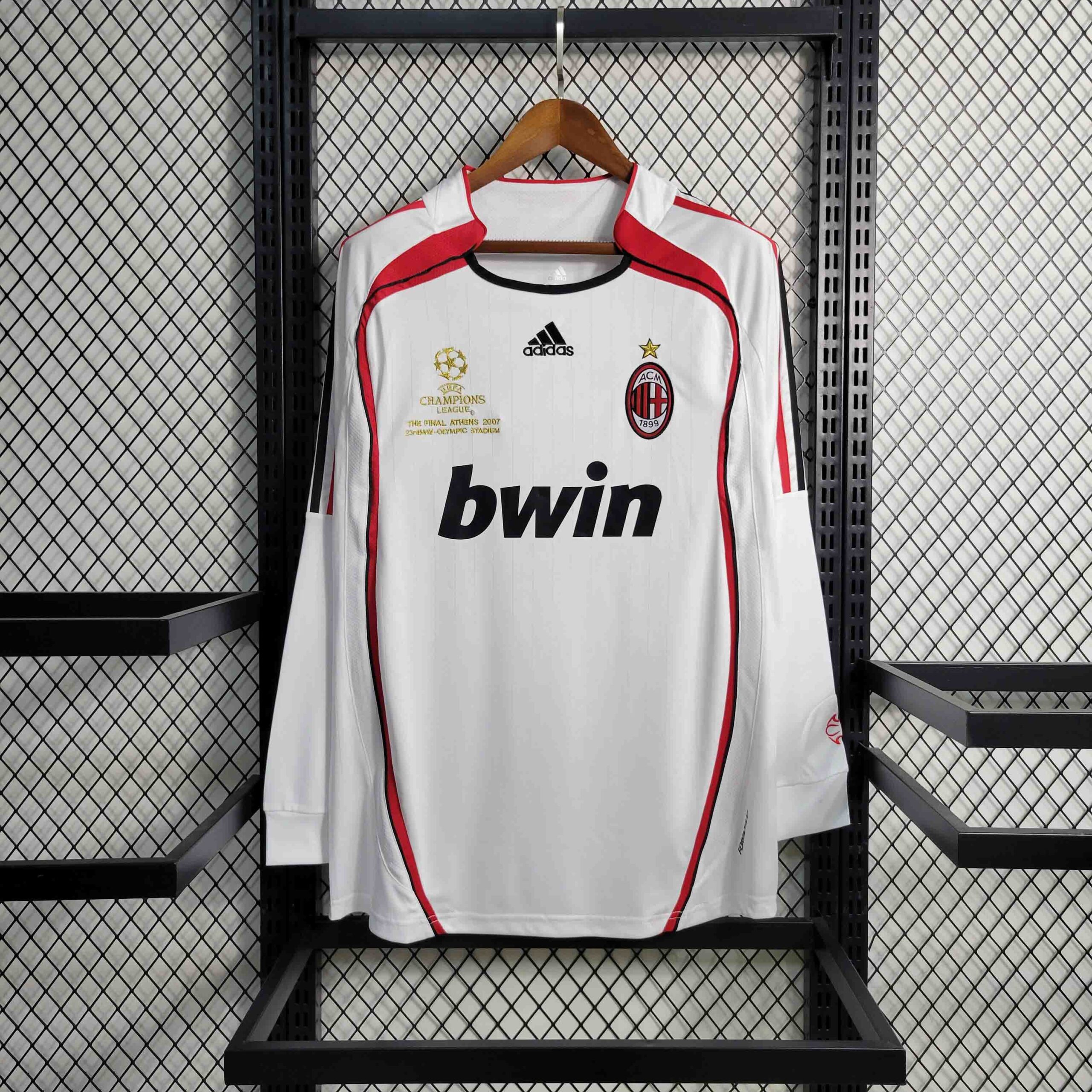 nhtrnretwbvfq Camisa Retrô Milan Away Manga Longa 2006/2007 Adidas - Imagem 1