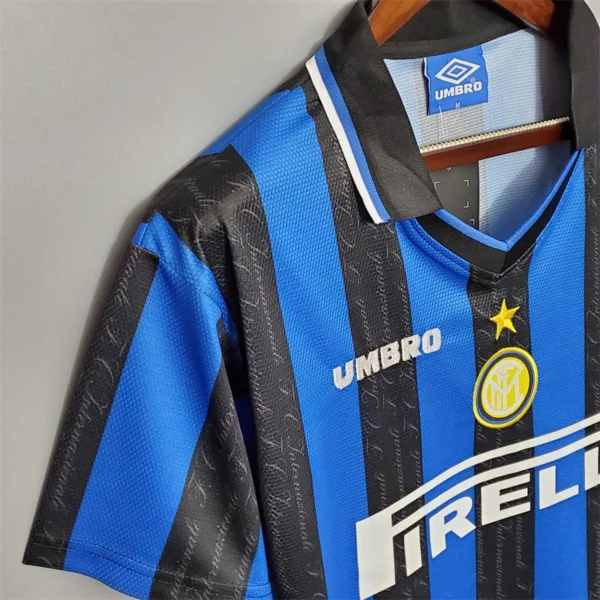 Camisa Retrô Inter de Milão Home 1997/1998 - Ronaldo 10 - Umbro - Azul Preta - Imagem 22