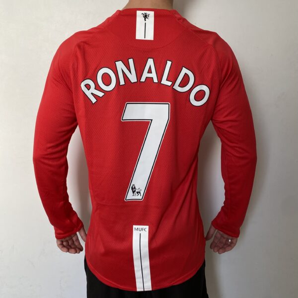 Camisa Rêtro Manchester United Home Manga Longa 2007/2008 Nike Vermelha - Imagem 7