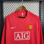 Camisa Rêtro Manchester United Home Manga Longa 2007/2008 Nike Vermelha - Imagem 13
