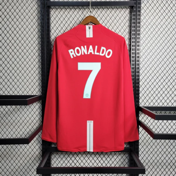 Camisa Rêtro Manchester United Home Manga Longa 2007/2008 Nike Vermelha - Imagem 16