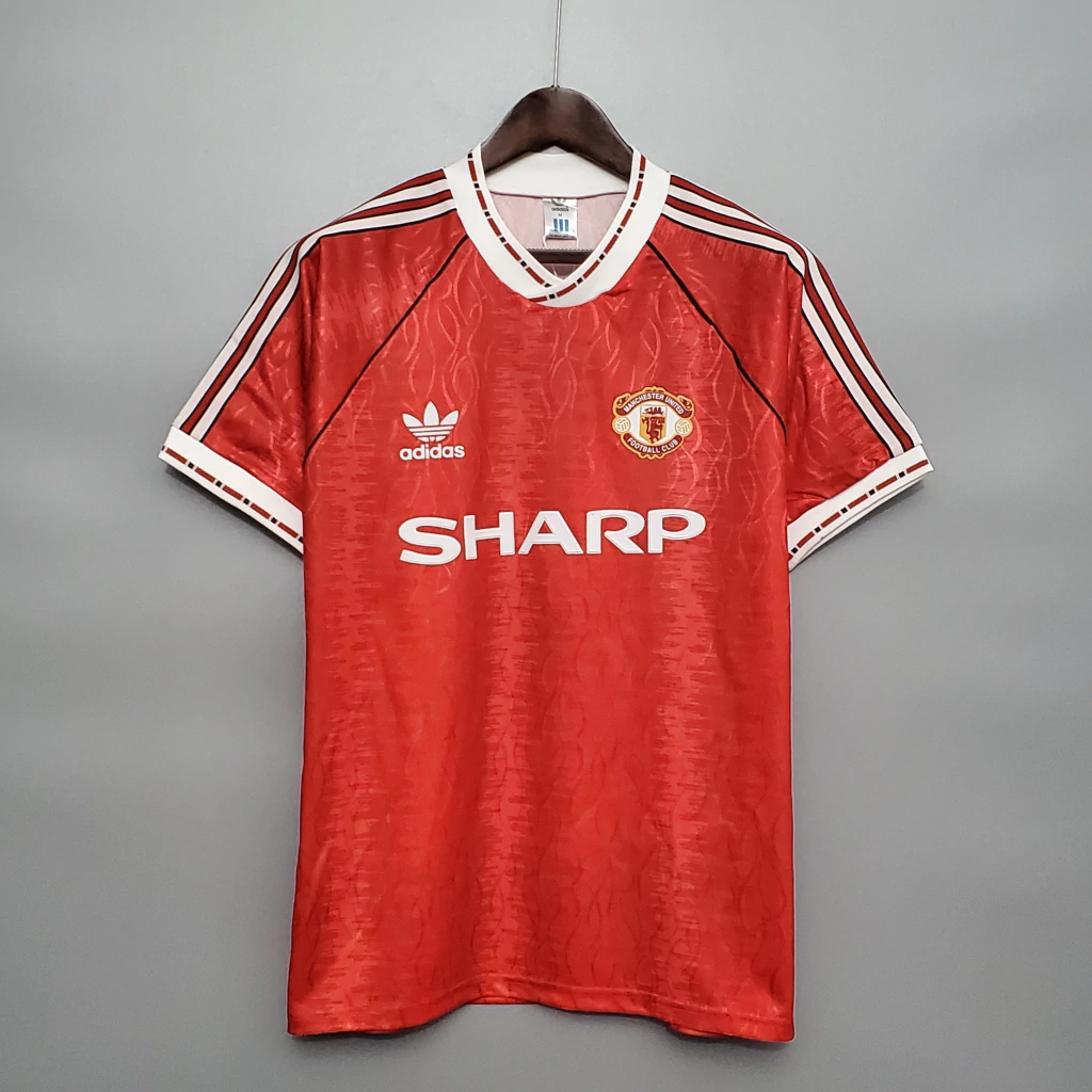 0b982976-5eaac8ef369701397417058084190186-1024-1024 Camisa Retrô Manchester United Home 1990/1992 Adidas Vermelha - Imagem 1