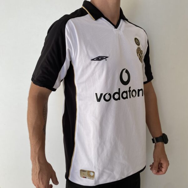 Camisa Retrô Manchester United Away - Dupla-Face - Frente Verso - 2001/2002 - Beckham 7 - Umbro Branco - Imagem 10