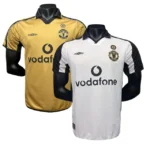 Camisa Retrô Manchester United Away - Dupla-Face - Frente Verso - 2001/2002 - Beckham 7 - Umbro Branco - Imagem 16