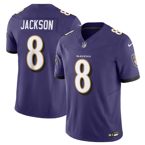 jkefnkwjkfwkj Camisa Jersey NFL Baltimore Ravens 8 Jackson - Roxo - Imagem 1