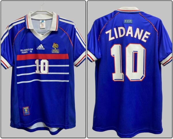 Camisa Retrô Clássica Seleção França Home 1998 - Zidane 10 - Adidas - Azul - Imagem 20