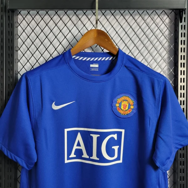 Camisa Rêtro Manchester United Away 2007/2008 Nike Azul - Imagem 13