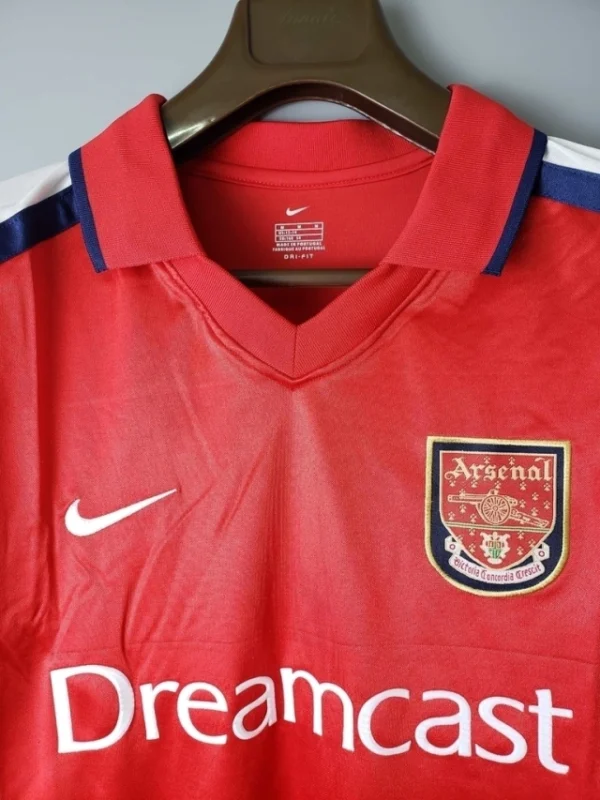 Camisa Retrô Arsenal Home Manga Longa 1999/2000 Nike Vermelha - Imagem 2