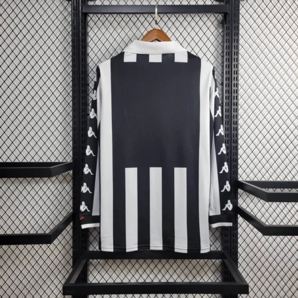 Camisa Retrô Juventus Home Manga Longa 1999/2000 Kappa Preta Branca - Imagem 6