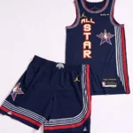 Kit Camisa Regata e Bermuda Basquete NBA All-Star Game Jordan 2025 Azul Marinho