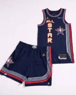 Kit Camisa Regata e Bermuda Basquete NBA All-Star Game Jordan 2025 Azul Marinho