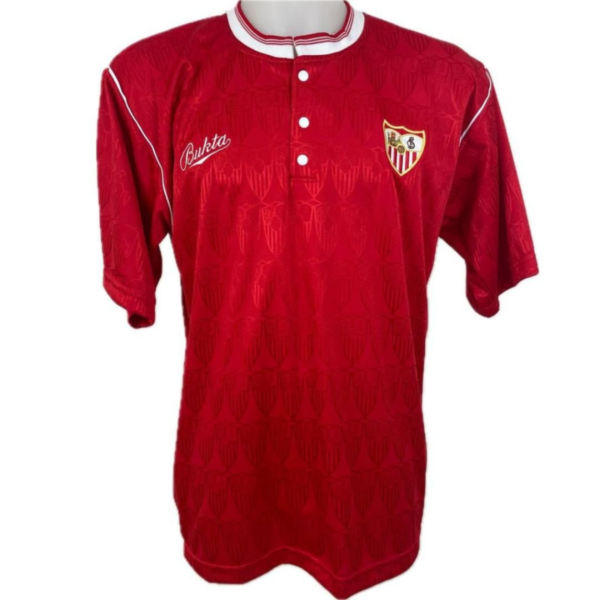 Camisa Retrô Sevilla Home 1991/1992 Maradona 10 Vermelha - Imagem 7