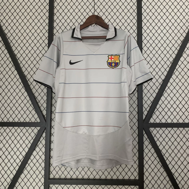 bjsajkbcjaksjkc Camisa Retrô Barcelona Away 2003/2004 Nike - Imagem 1