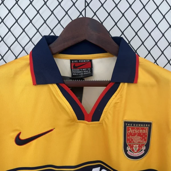 Camisa Retrô Arsenal Away 1997/1998 Nike Amarela - Imagem 2