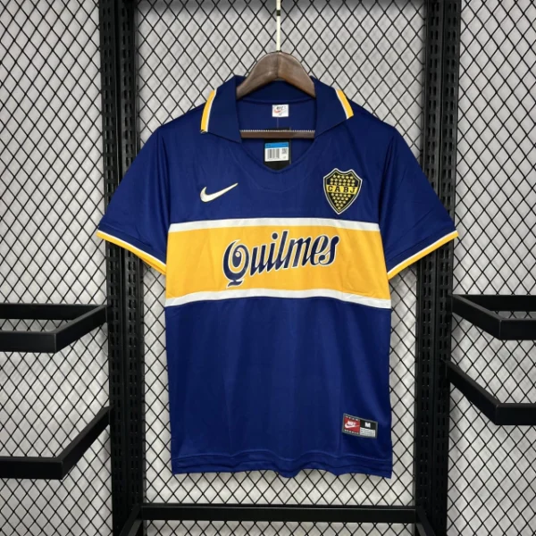 Camisa Retrô Boca Juniors Home 1997/1998 - Maradona 10 - Nike - Azul Amarela - Imagem 18