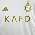 Kit Conjunto Infantil Crianças Camisa e Calção Al Nassr Third Ronaldo 7 Branco 24/2025 Adidas - Imagem 2