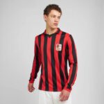 Camisa Milan Home Comemorativa 125 Anos Manga Longa Retrô 2025 Puma Vermelha e Preta - Imagem 9