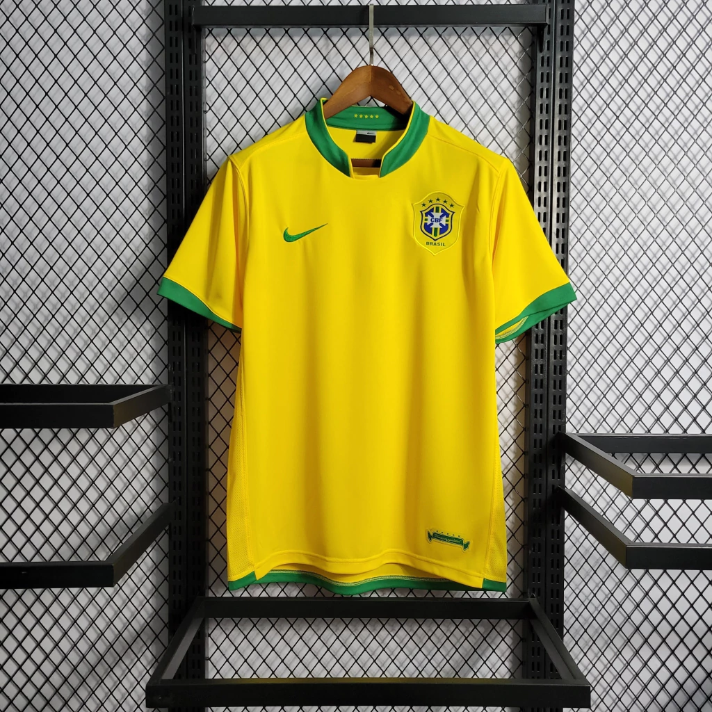 wfegprobmnhtjwemd Camisa Retrô Clássica Seleção Brasileira Brasil – Nike – Amarela – 2006 - Imagem 1
