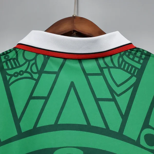 Camisa Retrô Clássica Seleção México Home 1998 Verde - Imagem 6