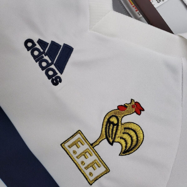 Camisa Retrô Clássica Seleção França Away 1998 Adidas Branca - Imagem 2
