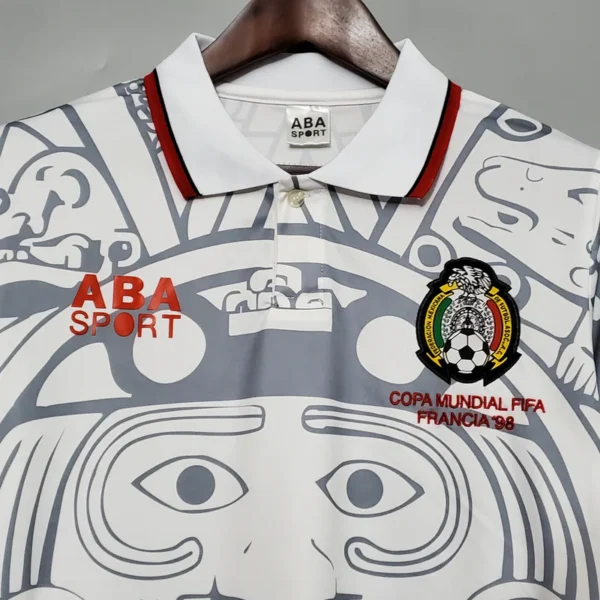 Camisa Retrô Clássica Seleção México Away 1998 Branca - Imagem 2