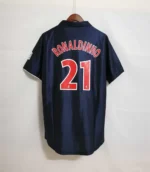 Camisa Retrô Paris Saint-Germain - PSG Home 2001/2002 - Ronaldinho 10 - Nike - Azul Opel - Imagem 7