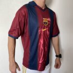 Camisa Barcelona Travis Scott Skeleton Oversized Retrô - 2000/2001 - Azul Grená - Imagem 6