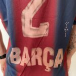 Camisa Barcelona Travis Scott Skeleton Oversized Retrô - 2000/2001 - Azul Grená - Imagem 9