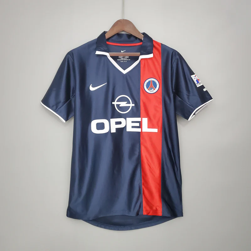 3e5d04ef_800x Camisa Retrô Paris Saint-Germain - PSG Home 2001/2002 - Ronaldinho 10 - Nike - Azul Opel - Imagem 1