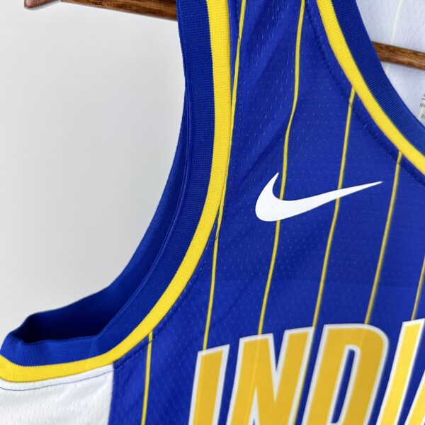 Camiseta Regata NBA Indiana Pacers Nike City Edition Swingman 0 Tyrese Haliburton Azul 2021 Nike - Imagem 4
